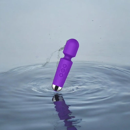 A mini purple classic vibrator with a silicone finish.