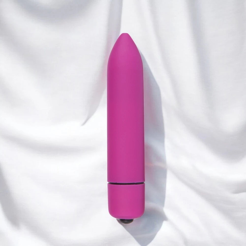 A discreet battery operated purple bullet vibrator.