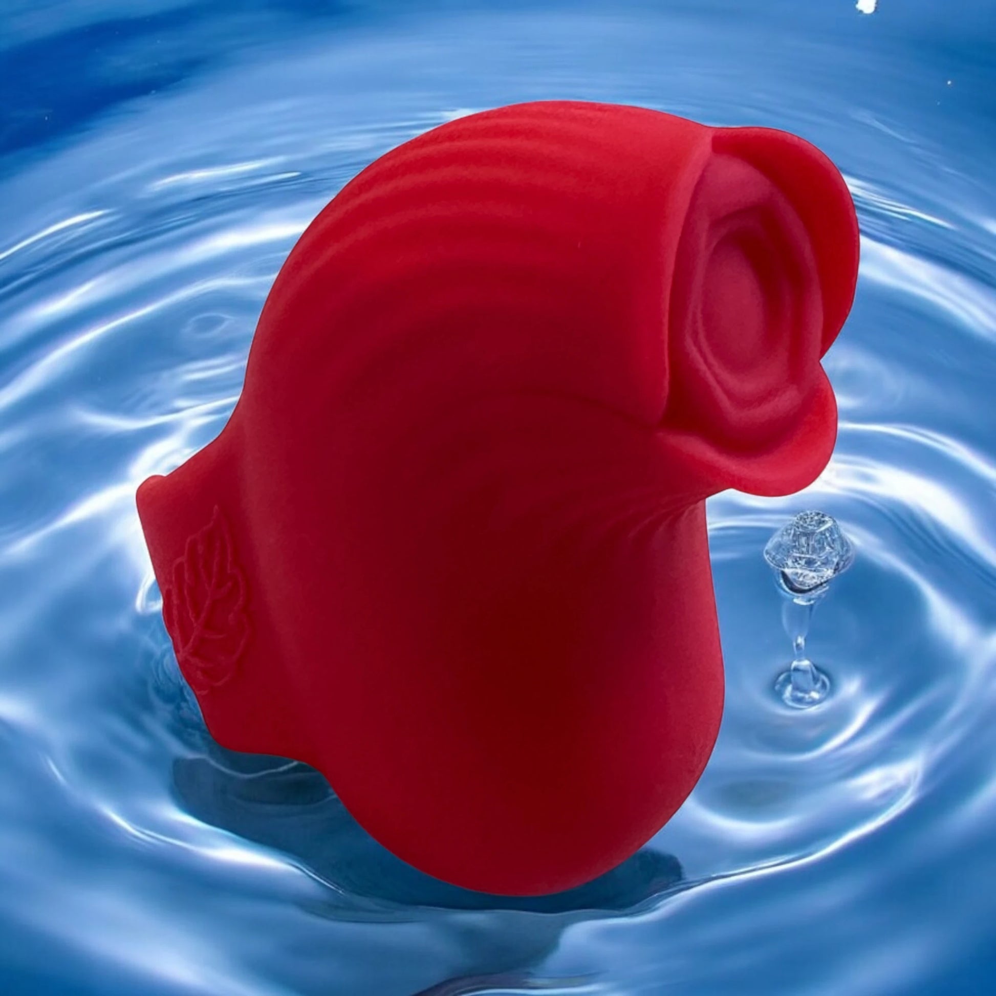 A small and handy red rose shaped finger vibrator designed to be worn on the finger for pinpoint precision.
