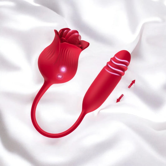 Rose Tongue Double End Thrusting Vibrator