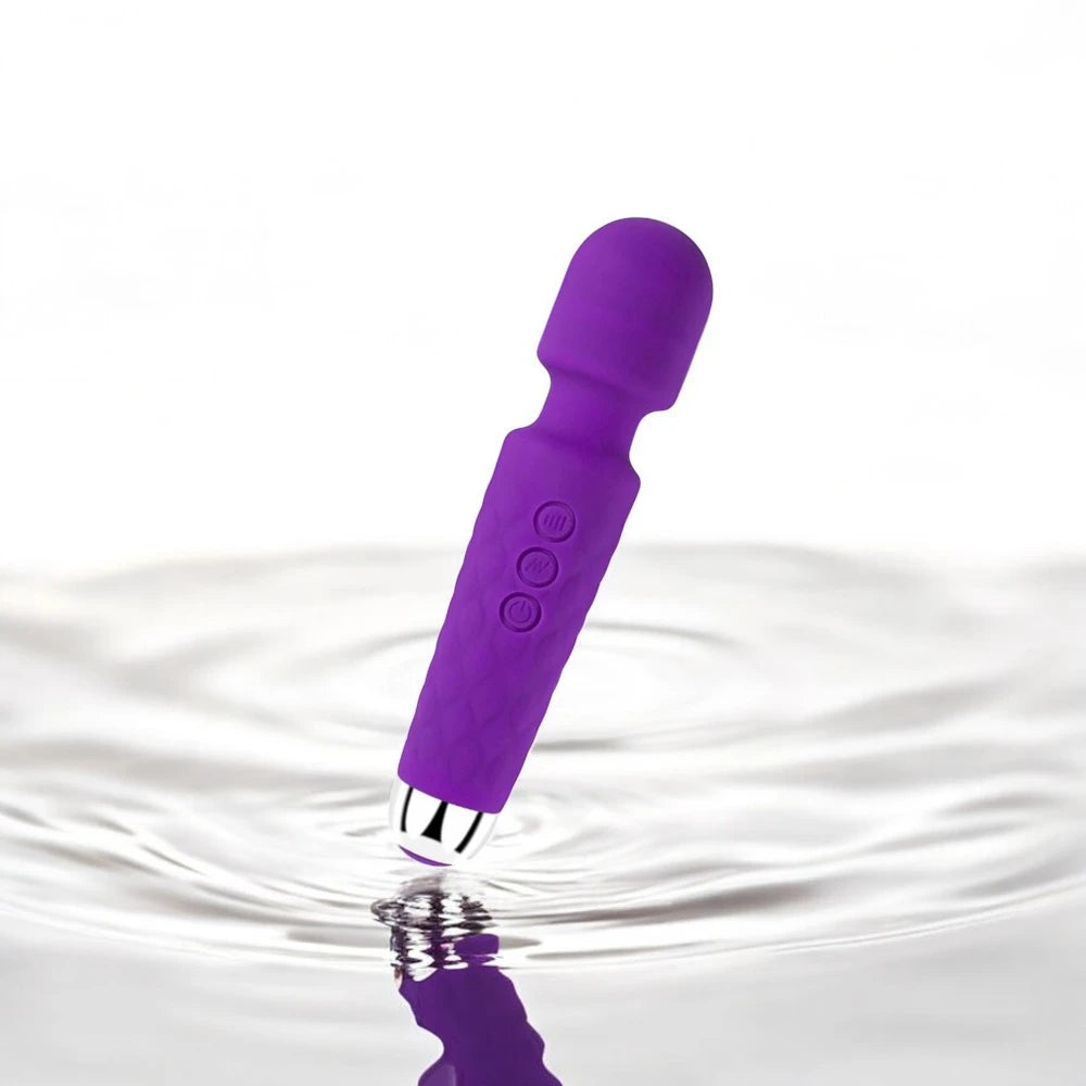 A purple classic vibrator with a silicone finish.