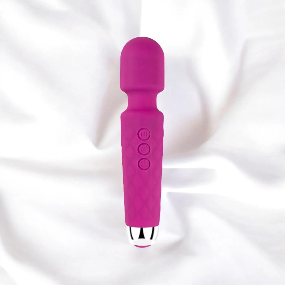 A rose red classic vibrator with a silicone finish.