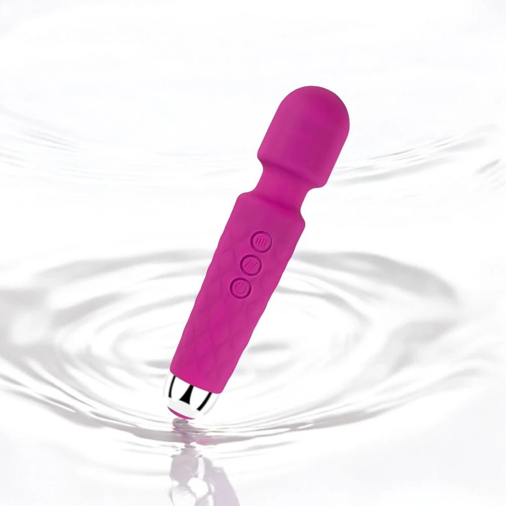 A rose red classic vibrator with a silicone finish.