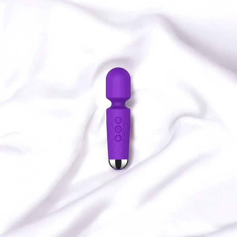 A mini purple classic vibrator with a silicone finish.