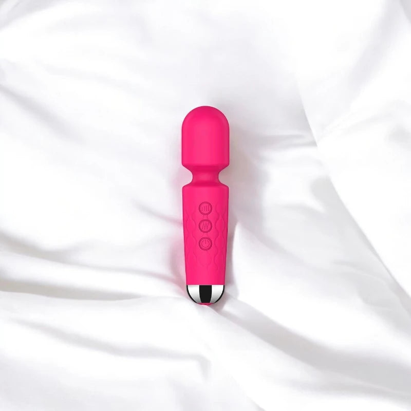 A mini rose red classic vibrator with a silicone finish.