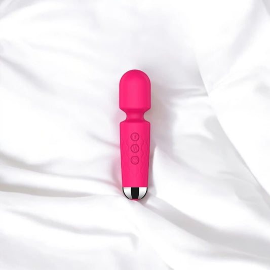 A mini rose red classic vibrator with a silicone finish.