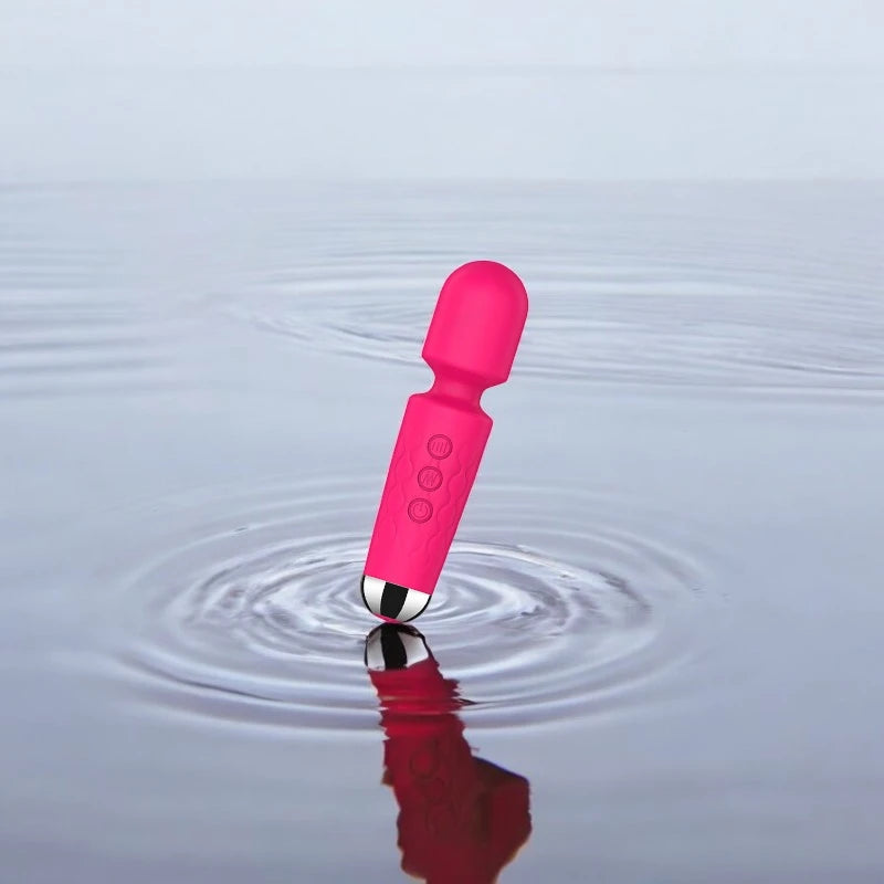 A mini rose red classic vibrator with a silicone finish.